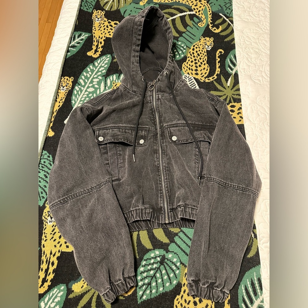 cropped jean jacket